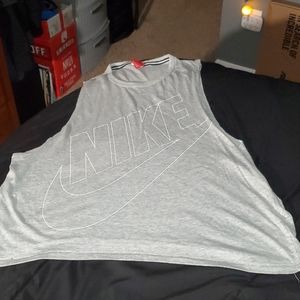 Gray nike low cut tank top